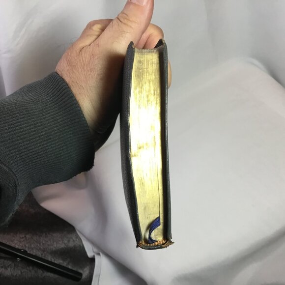 Cambridge Holy Bible Concordance Morocco Black Leather Vintage Not Red Letter - Picture 4 of 15